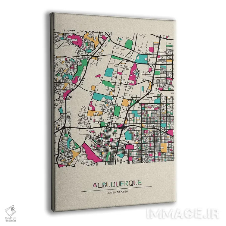 تابلو نقشه آلبوکرکی، نیومکزیکو اثر آیشه دنیز آکِرمان - نمای پرسپکتیو محصول