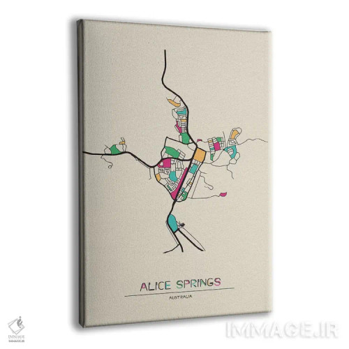 تابلو نقشه آلیس اسپرینگز، استرالیا اثر آیشه دنیز آکِرمان - نمای پرسپکتیو محصول