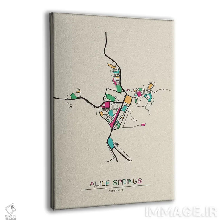 تابلو نقشه آلیس اسپرینگز، استرالیا اثر آیشه دنیز آکِرمان - نمای پرسپکتیو محصول
