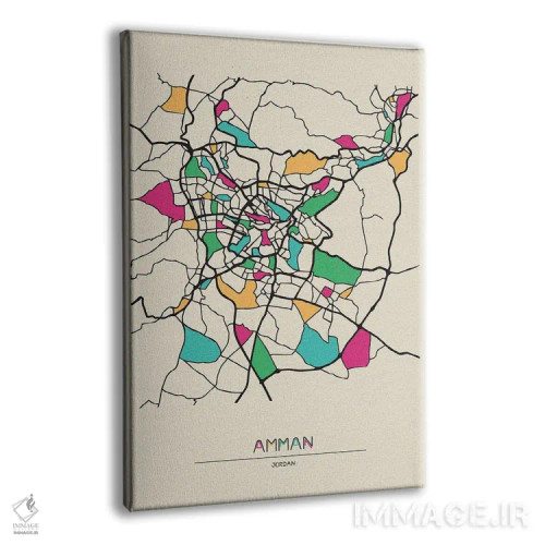 تابلو نقشه امان، اردن اثر آیشه دنیز آکِرمان - نمای پرسپکتیو محصول