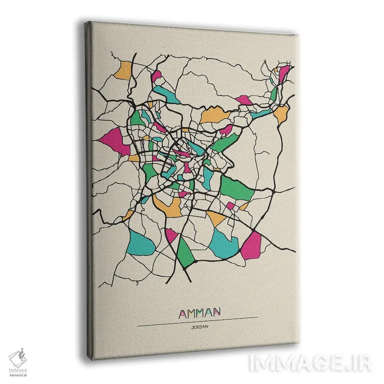 تابلو نقشه امان، اردن اثر آیشه دنیز آکِرمان - نمای پرسپکتیو محصول
