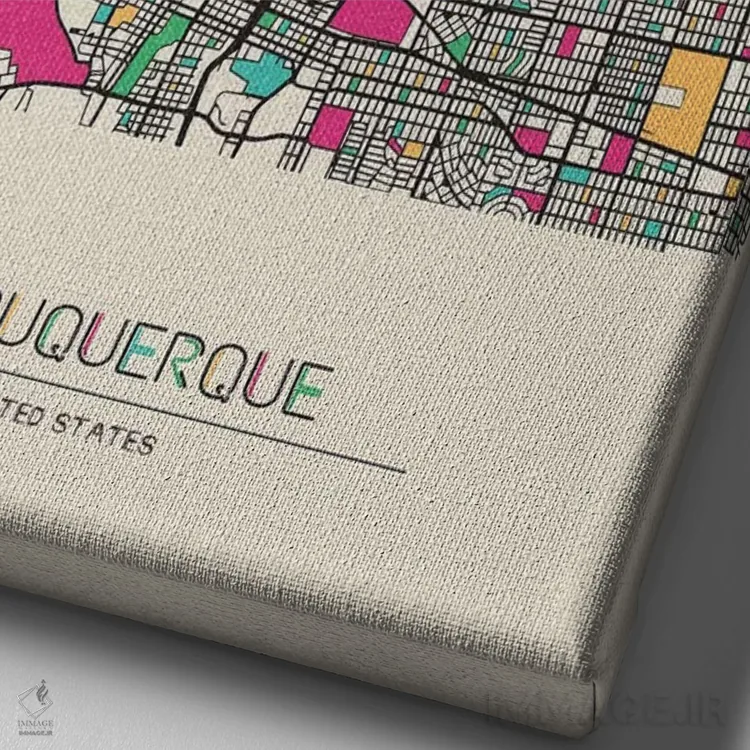 تابلو نقشه آلبوکرکی، نیومکزیکو اثر آیشه دنیز آکِرمان - نمای نزدیک بافت بوم
