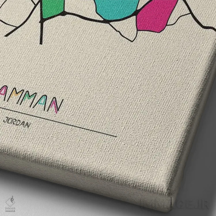 تابلو نقشه امان، اردن اثر آیشه دنیز آکِرمان - نمای نزدیک بافت بوم