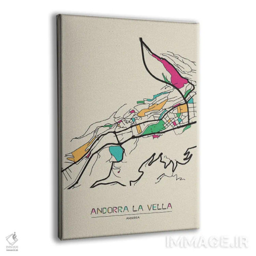 تابلو نقشه آندورا لا ولا، آندورا اثر آیشه دنیز آکِرمان - نمای پرسپکتیو محصول