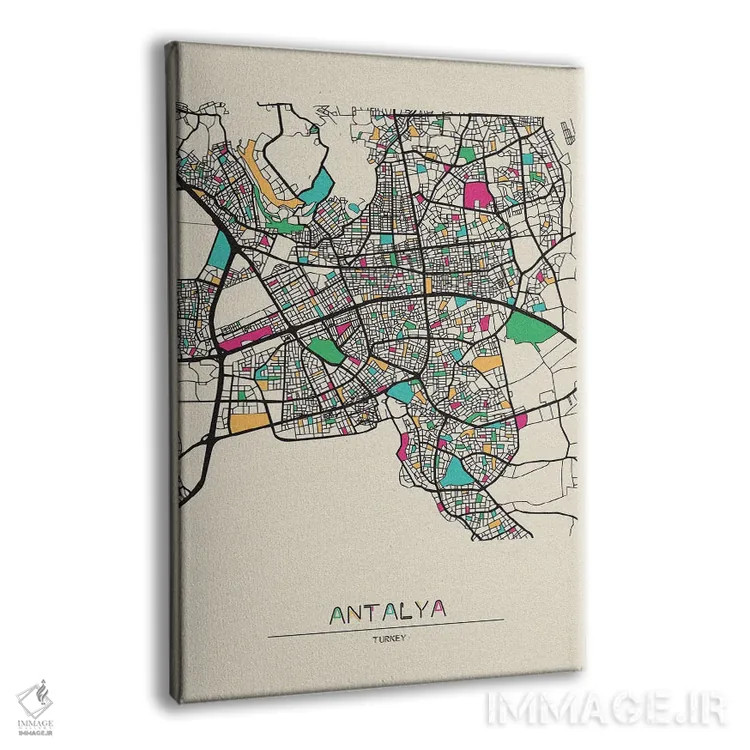 تابلو نقشه آنتالیا، ترکیه اثر آیشه دنیز آکِرمان - نمای پرسپکتیو محصول