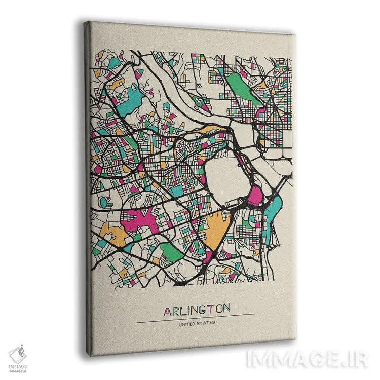 تابلو نقشه شهرستان آرلینگتون، ویرجینیا اثر آیشه دنیز آکِرمان - نمای پرسپکتیو محصول