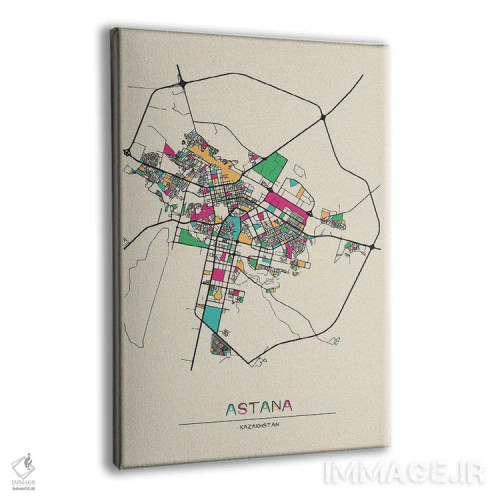 تابلو نقشه آستانه، قزاقستان اثر آیشه دنیز آکِرمان - نمای پرسپکتیو محصول