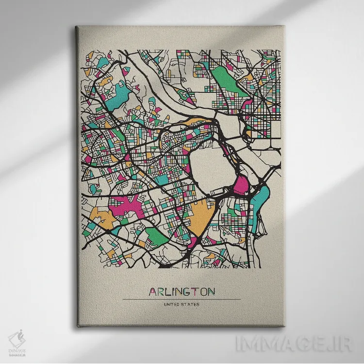 تابلو نقشه شهرستان آرلینگتون، ویرجینیا اثر آیشه دنیز آکِرمان - نمای روبهرو روی دیوار