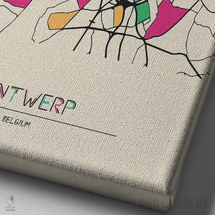 تابلو نقشه آنتورپ، بلژیک اثر آیشه دنیز آکِرمان - نمای نزدیک بافت بوم