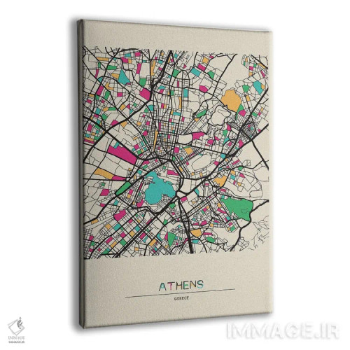 تابلو نقشه آتن، یونان اثر آیشه دنیز آکِرمان - نمای پرسپکتیو محصول