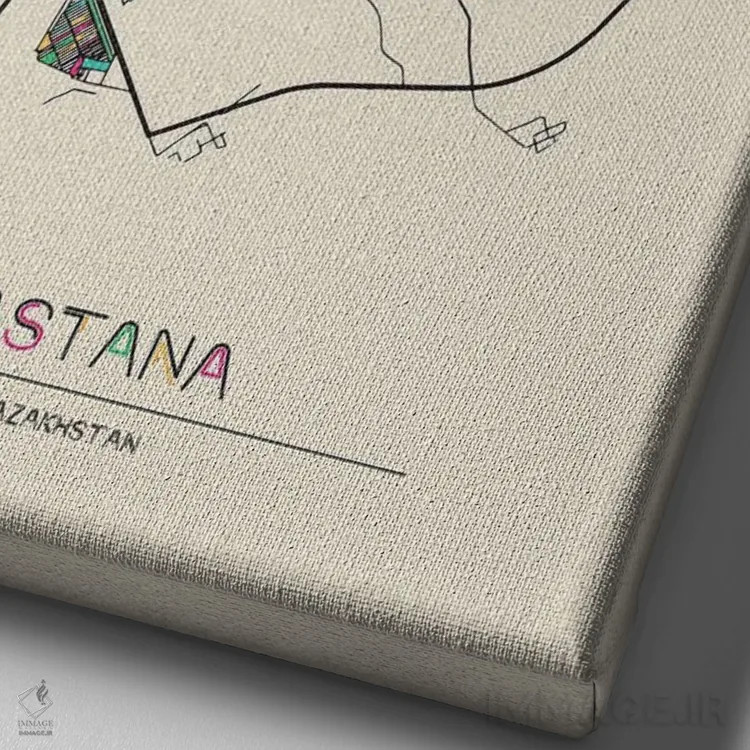 تابلو نقشه آستانه، قزاقستان اثر آیشه دنیز آکِرمان - نمای نزدیک بافت بوم