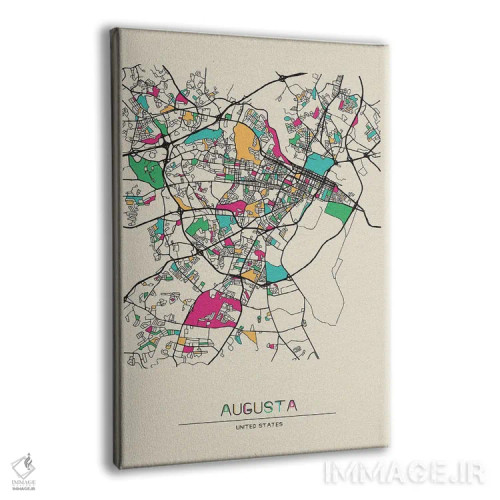 تابلو نقشه آگوستا، جورجیا اثر آیشه دنیز آکِرمان - نمای پرسپکتیو محصول