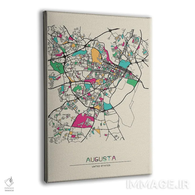 تابلو نقشه آگوستا، جورجیا اثر آیشه دنیز آکِرمان - نمای پرسپکتیو محصول