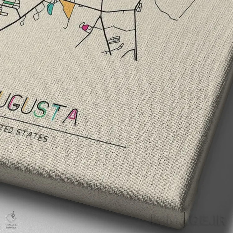تابلو نقشه آگوستا، جورجیا اثر آیشه دنیز آکِرمان - نمای نزدیک بافت بوم