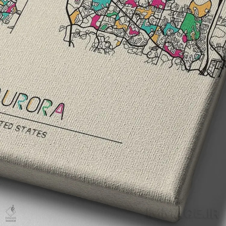 تابلو نقشه اورورا، کلرادو اثر آیشه دنیز آکِرمان - نمای نزدیک بافت بوم