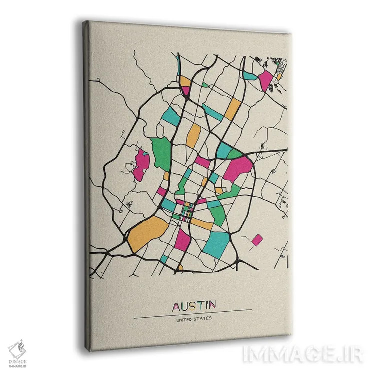 تابلو نقشه آستین، تگزاس اثر آیشه دنیز آکِرمان - نمای پرسپکتیو محصول
