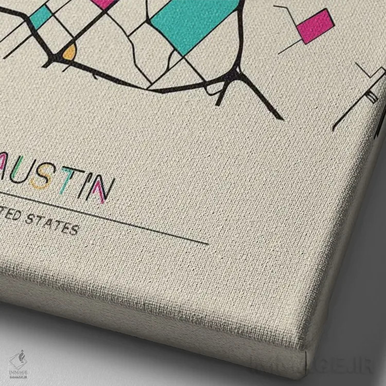 تابلو نقشه آستین، تگزاس اثر آیشه دنیز آکِرمان - نمای نزدیک بافت بوم
