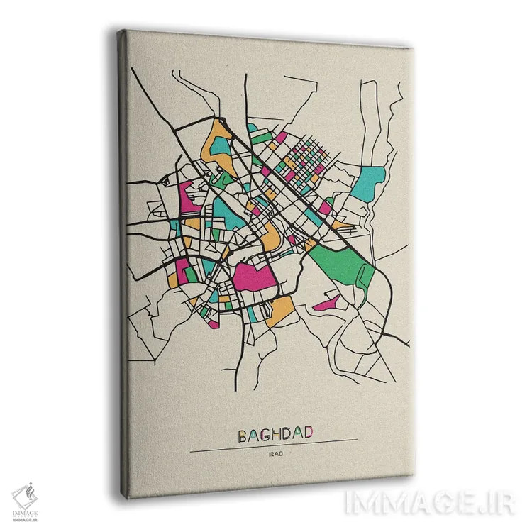تابلو نقشه بغداد، عراق اثر آیشه دنیز آکِرمان - نمای پرسپکتیو محصول