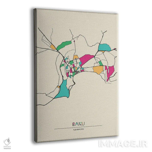 تابلو نقشه باکو، جمهوری آذربایجان اثر آیشه دنیز آکِرمان - نمای پرسپکتیو محصول