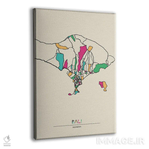تابلو نقشه بالی، اندونزی اثر آیشه دنیز آکِرمان - نمای پرسپکتیو محصول