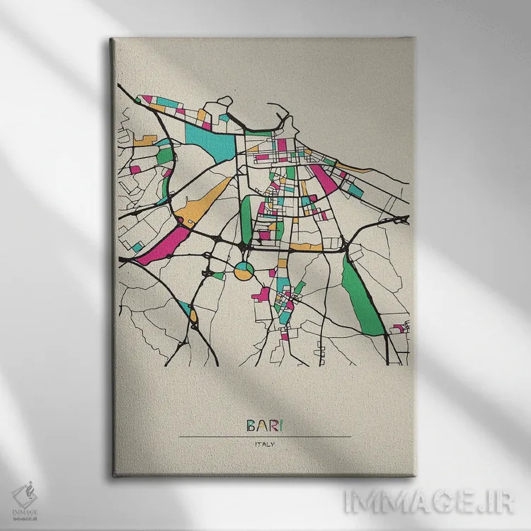 تابلو نقشه باری، ایتالیا اثر آیشه دنیز آکِرمان - نمای روبهرو روی دیوار