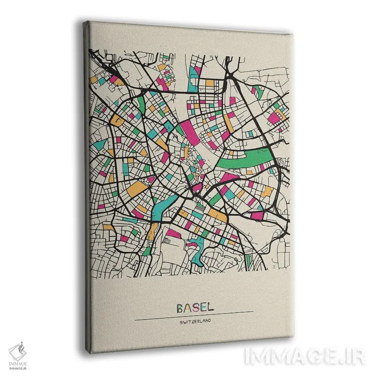 تابلو نقشه بازل، سوئیس اثر آیشه دنیز آکِرمان - نمای پرسپکتیو محصول