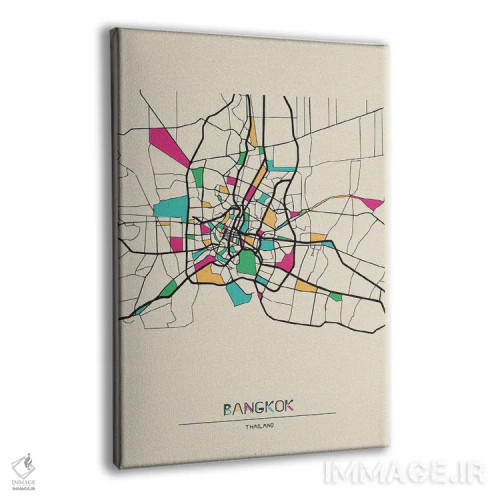 تابلو نقشه بانکوک، تایلند اثر آیشه دنیز آکِرمان - نمای پرسپکتیو محصول
