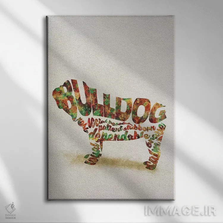 تابلو بولداگ بریتانیایی (نژاد سگ) اثر آیشه دنیز آکِرمان - نمای روبهرو روی دیوار