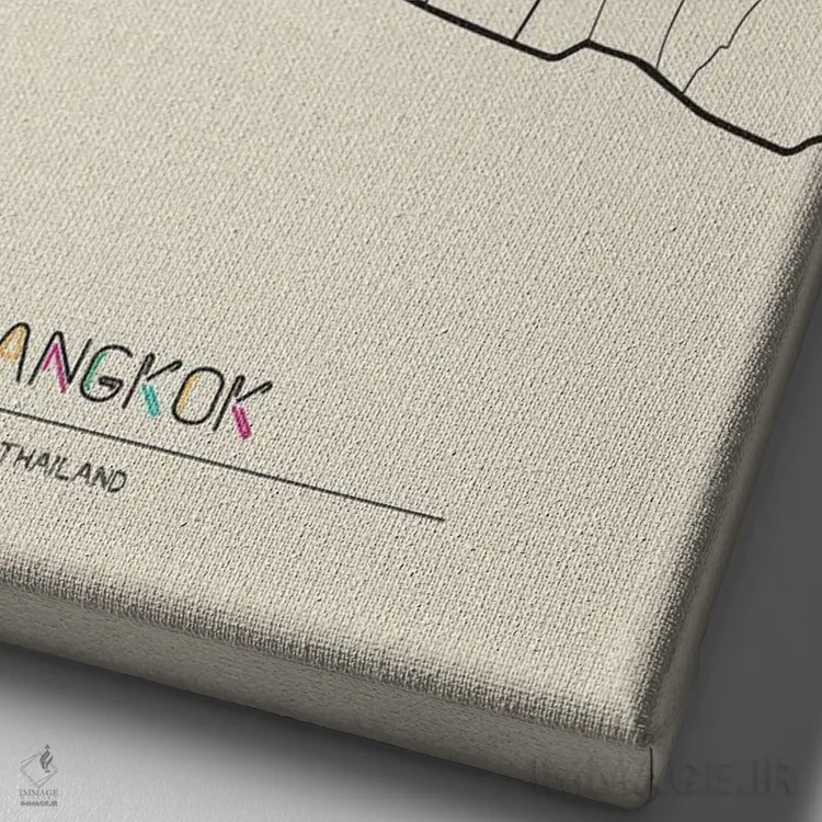 تابلو نقشه بانکوک، تایلند اثر آیشه دنیز آکِرمان - نمای نزدیک بافت بوم