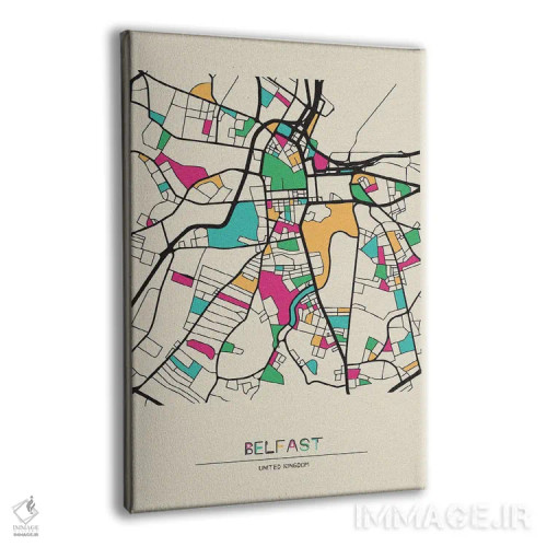 تابلو نقشه بلفاست، بریتانیا اثر آیشه دنیز آکِرمان - نمای پرسپکتیو محصول