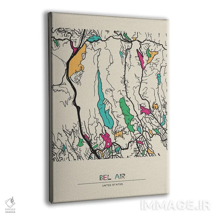 تابلو نقشه بل ایر، کالیفرنیا اثر آیشه دنیز آکِرمان - نمای پرسپکتیو محصول