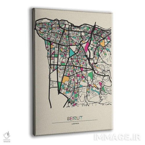 تابلو نقشه بیروت، لبنان اثر آیشه دنیز آکِرمان - نمای پرسپکتیو محصول