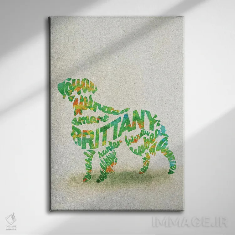 تابلو بریتن اسپانیل (نژاد سگ) اثر آیشه دنیز آکِرمان - نمای روبهرو روی دیوار