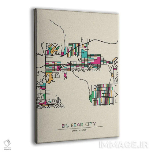 تابلو نقشه شهر بیگ بر، کالیفرنیا اثر آیشه دنیز آکِرمان - نمای پرسپکتیو محصول