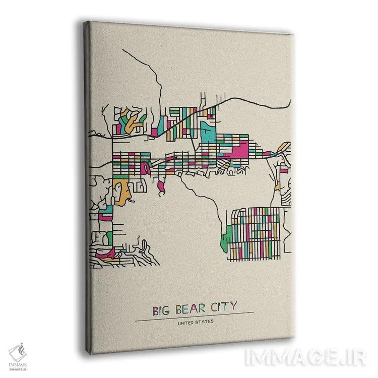 تابلو نقشه شهر بیگ بر، کالیفرنیا اثر آیشه دنیز آکِرمان - نمای پرسپکتیو محصول