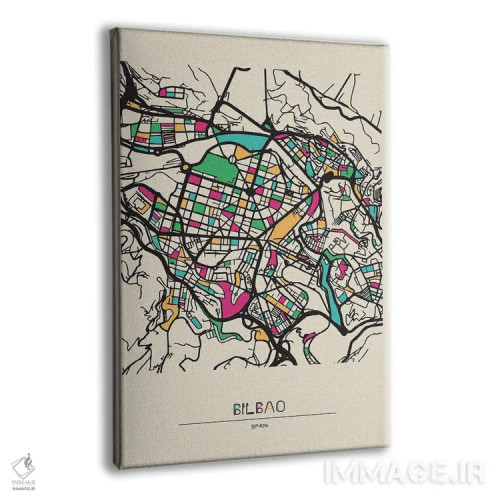 تابلو نقشه بیلبائو، اسپانیا اثر آیشه دنیز آکِرمان - نمای پرسپکتیو محصول