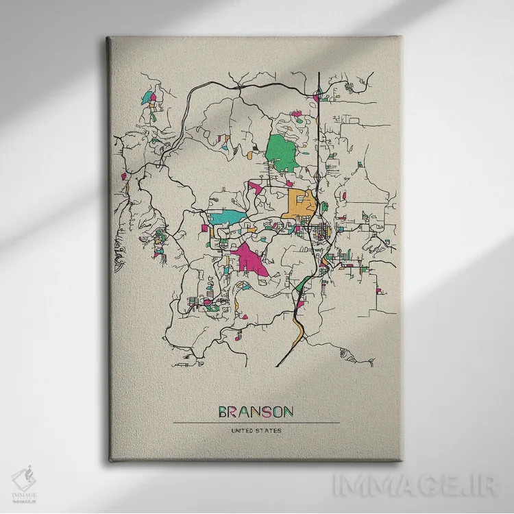 تابلو نقشه برنسون، میزوری اثر آیشه دنیز آکِرمان - نمای روبهرو روی دیوار