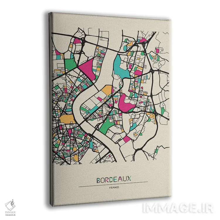 تابلو نقشه بوردو، فرانسه اثر آیشه دنیز آکِرمان - نمای پرسپکتیو محصول