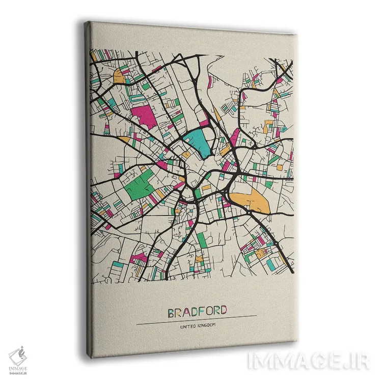 تابلو نقشه برادفورد، انگلستان اثر آیشه دنیز آکِرمان - نمای پرسپکتیو محصول
