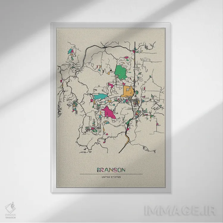 تابلو نقشه برنسون، میزوری اثر آیشه دنیز آکِرمان - نمای قابدار سفید