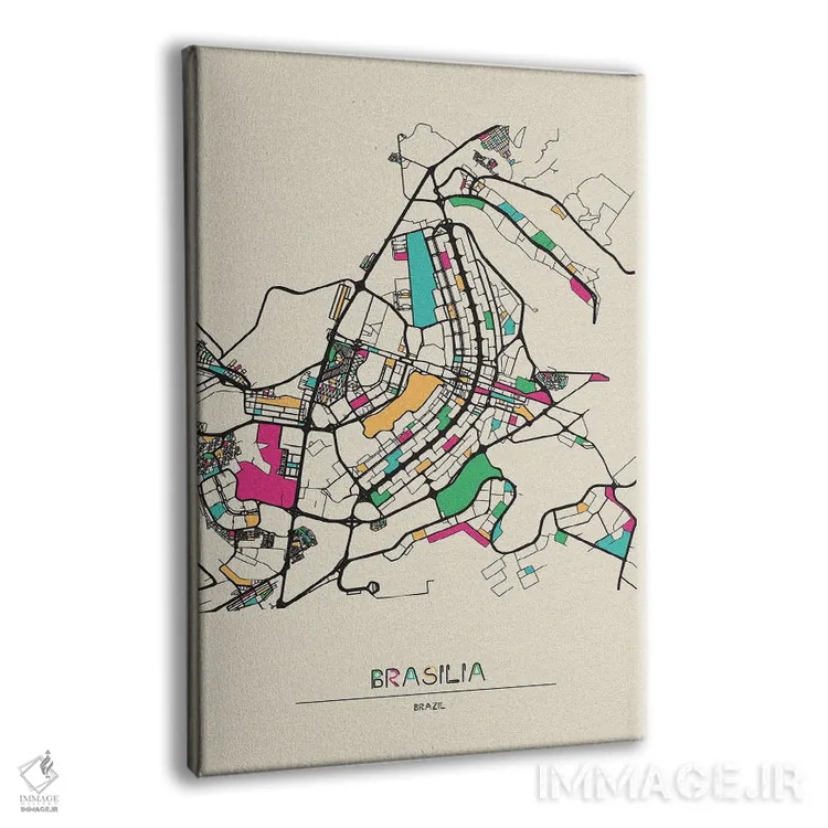 تابلو نقشه برازیلیا، برزیل اثر آیشه دنیز آکِرمان - نمای پرسپکتیو محصول