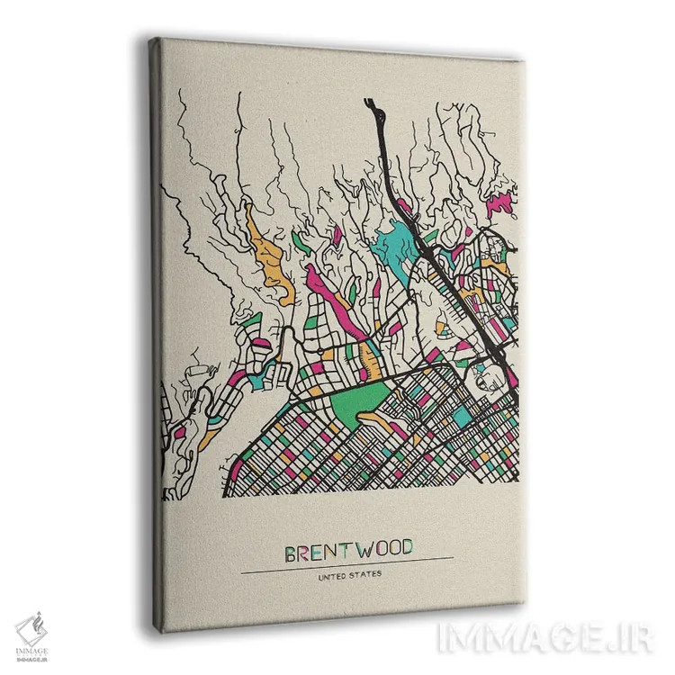 تابلو نقشه برنتوود، لس آنجلس اثر آیشه دنیز آکِرمان - نمای پرسپکتیو محصول