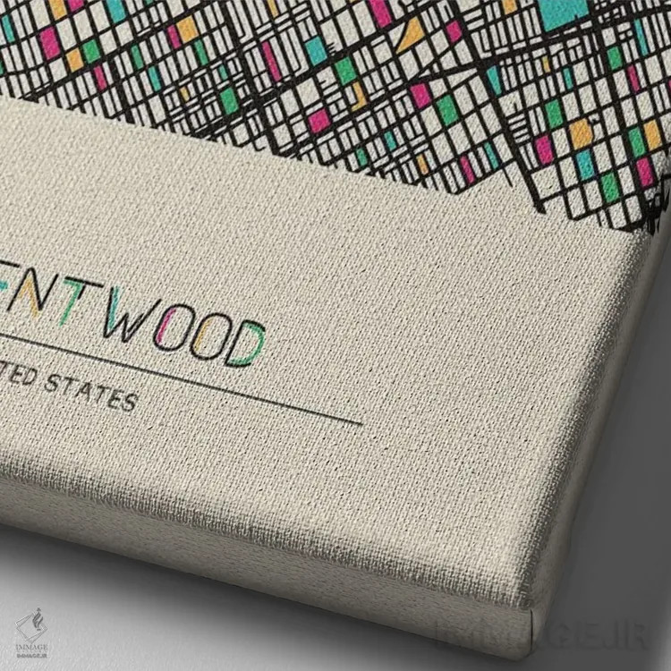 تابلو نقشه برنتوود، لس آنجلس اثر آیشه دنیز آکِرمان - نمای نزدیک بافت بوم