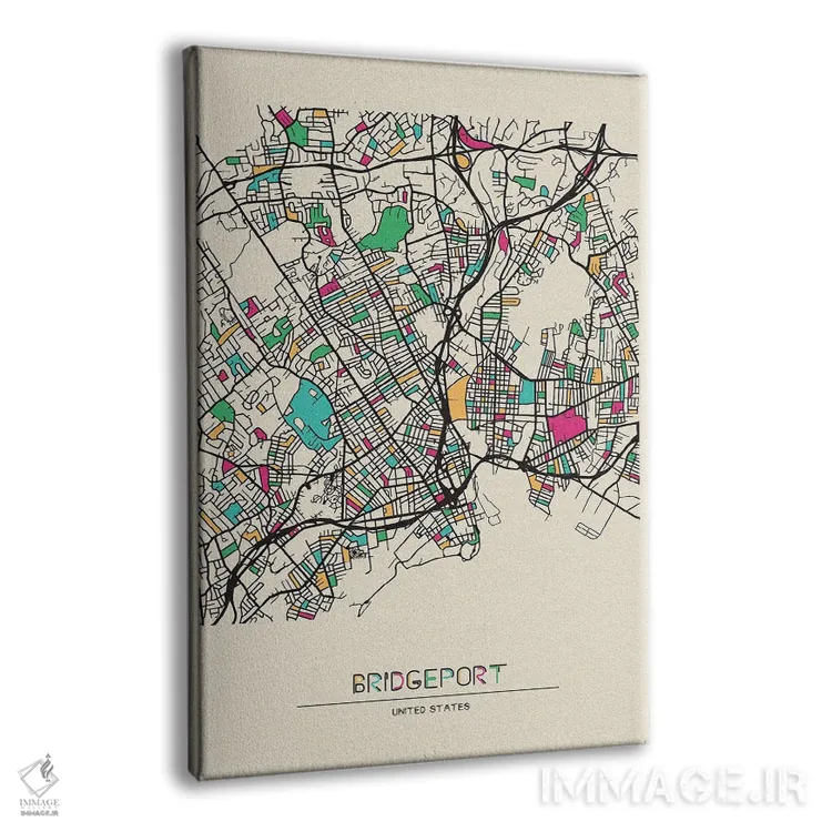 تابلو نقشه بریجپورت، کنتیکت اثر آیشه دنیز آکِرمان - نمای پرسپکتیو محصول