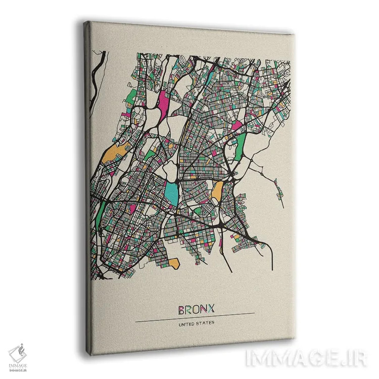 تابلو نقشه برانکس، نیویورک اثر آیشه دنیز آکِرمان - نمای پرسپکتیو محصول