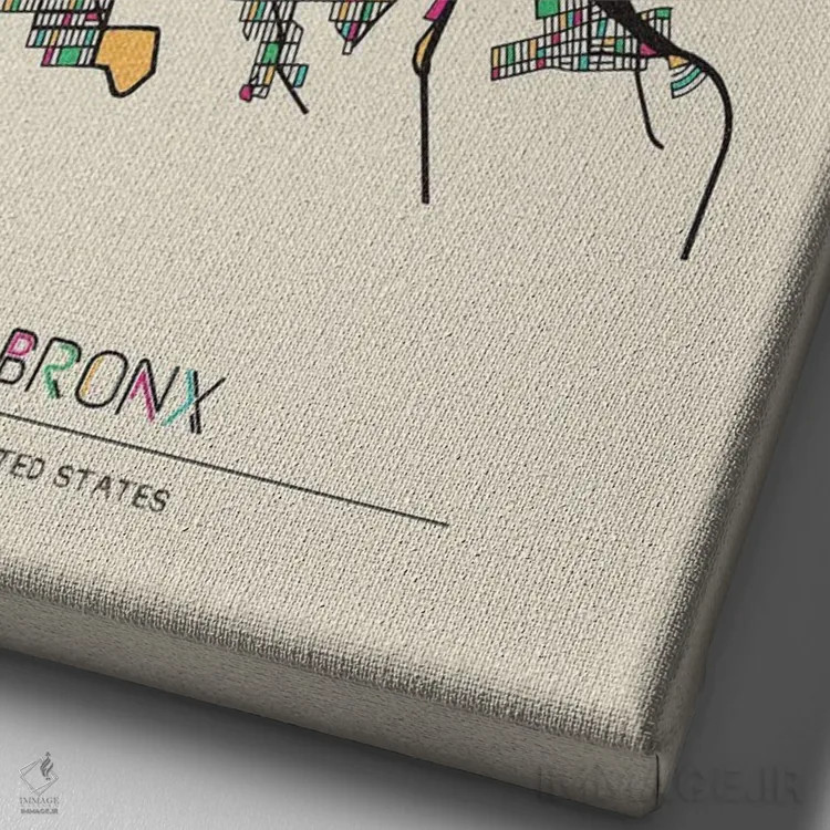 تابلو نقشه برانکس، نیویورک اثر آیشه دنیز آکِرمان - نمای نزدیک بافت بوم