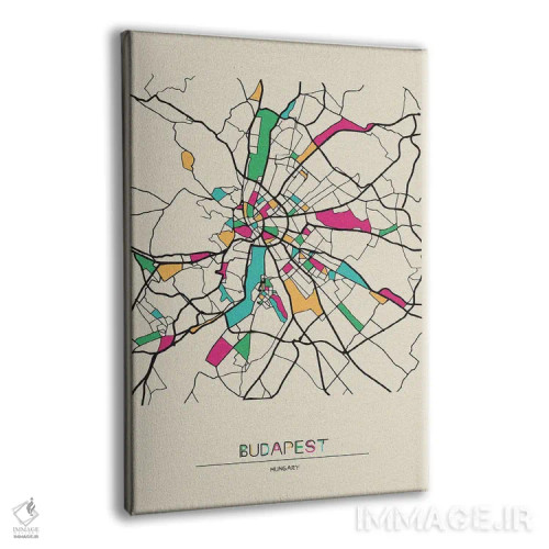 تابلو نقشه بوداپست، مجارستان اثر آیشه دنیز آکِرمان - نمای پرسپکتیو محصول