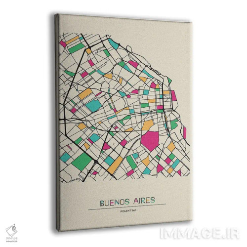 تابلو نقشه بوئنوس آیرس، آرژانتین اثر آیشه دنیز آکِرمان - نمای پرسپکتیو محصول