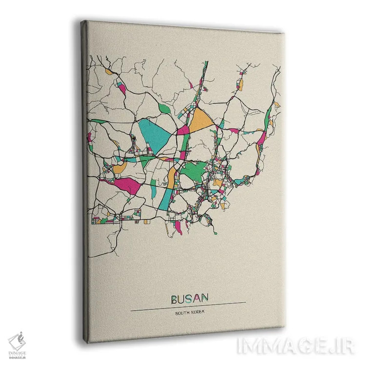 تابلو نقشه بوسان، کره جنوبی اثر آیشه دنیز آکِرمان - نمای پرسپکتیو محصول