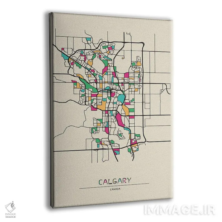 تابلو نقشه کلگری، کانادا اثر آیشه دنیز آکِرمان - نمای پرسپکتیو محصول